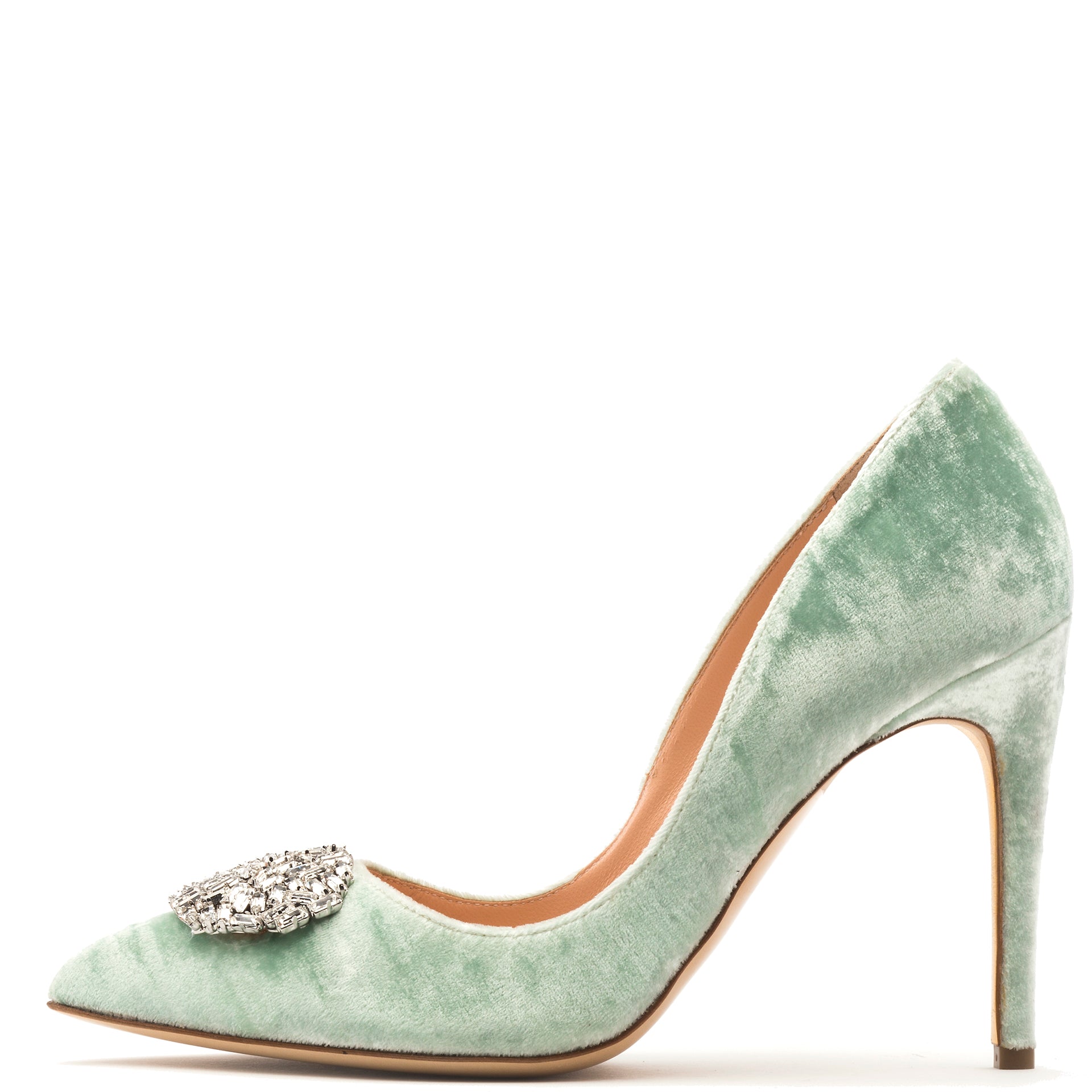 Rupert Sanderson New Malory Crystal in Mint Velvet Blue Green