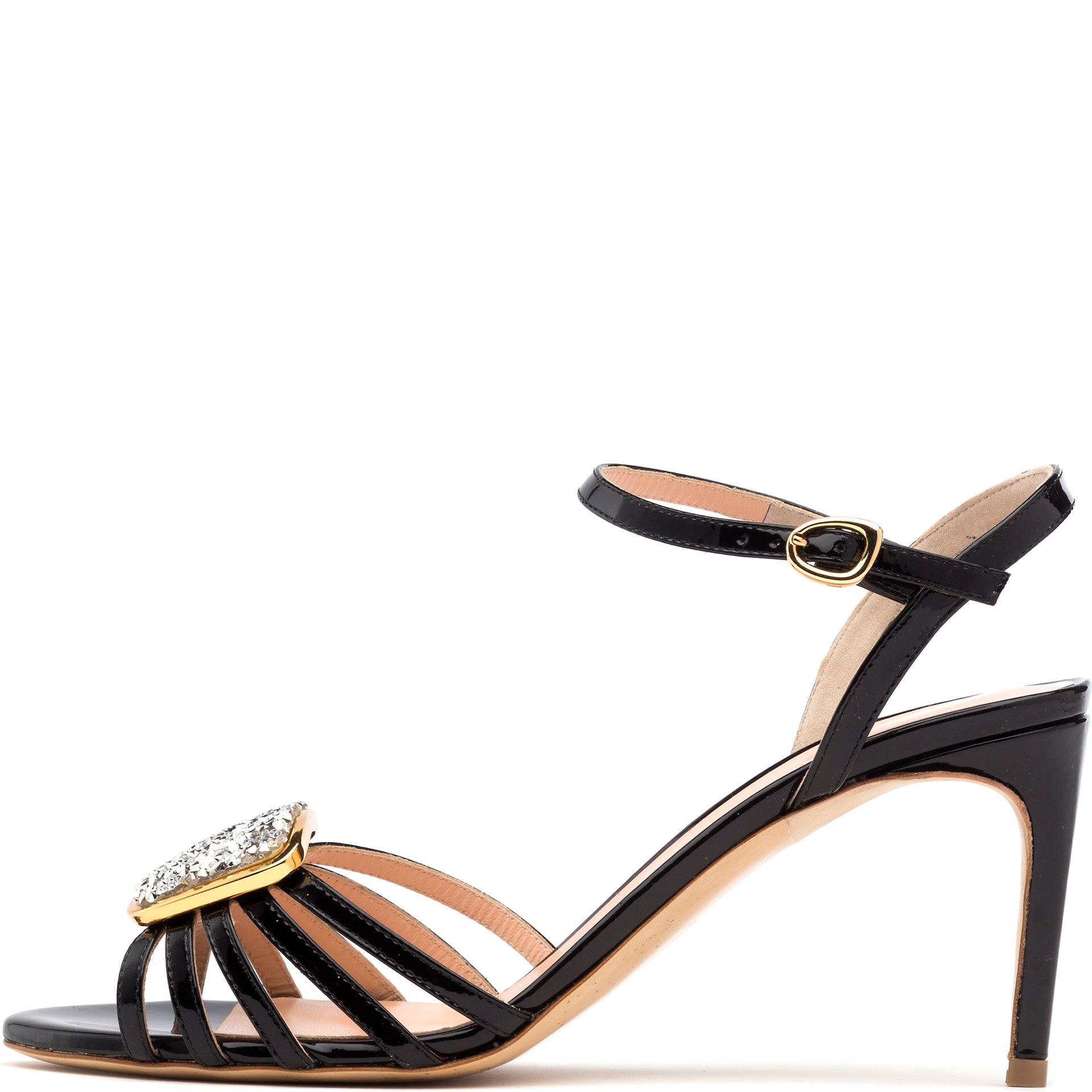 Rupert Sanderson | Nakota Crystal in Black Patent | Black