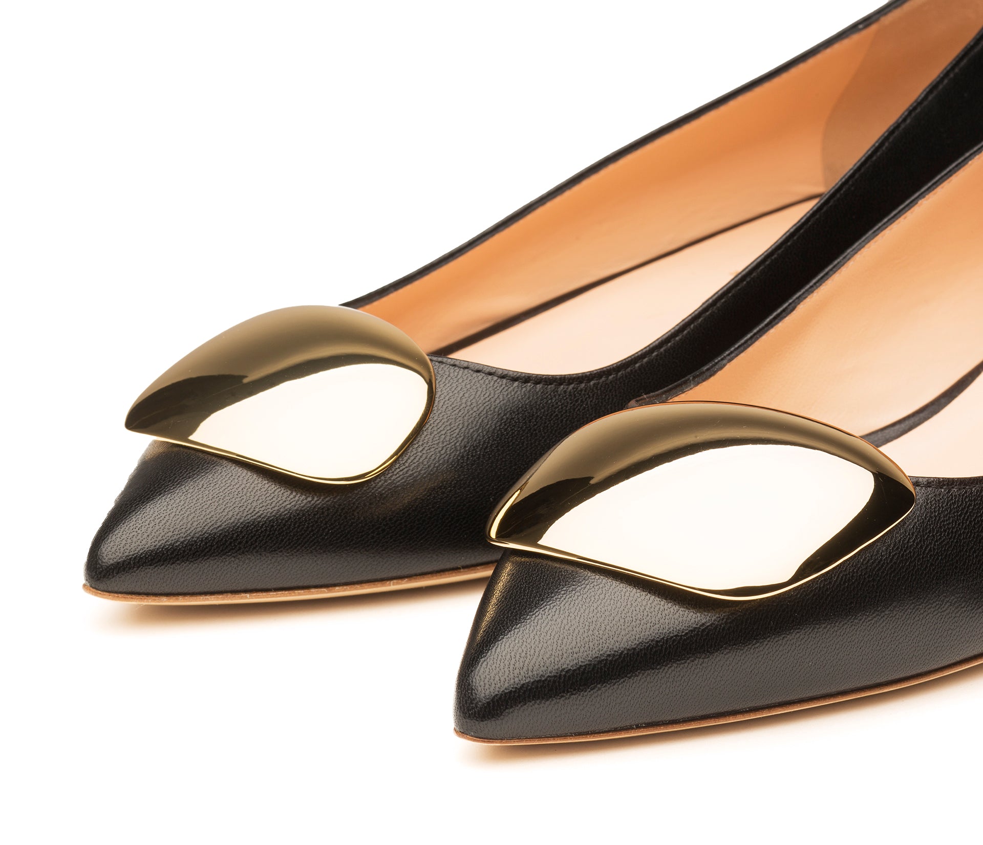 Rupert Sanderson Bedfa in Gold Pebble Black Nappa Black