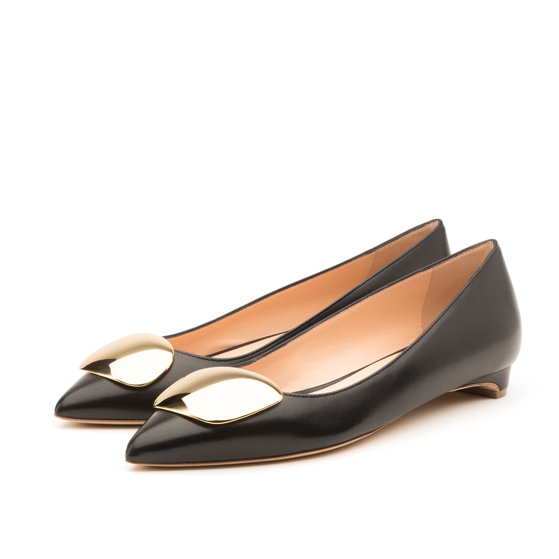 Rupert Sanderson Bedfa in Gold Pebble Black Nappa Black