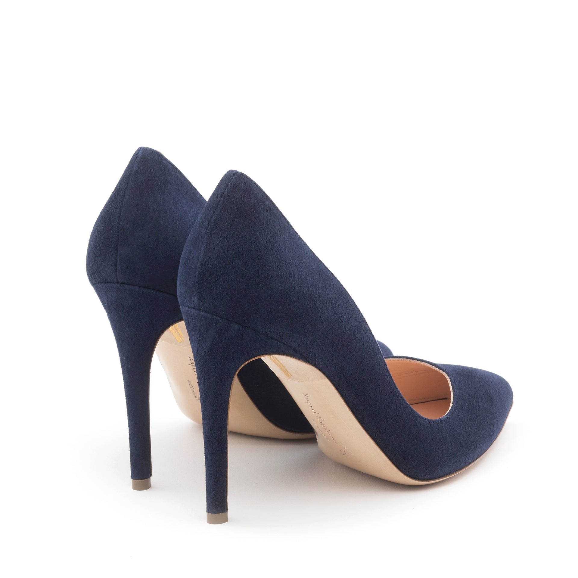 Rupert Sanderson Malory in Navy Suede Blue Green