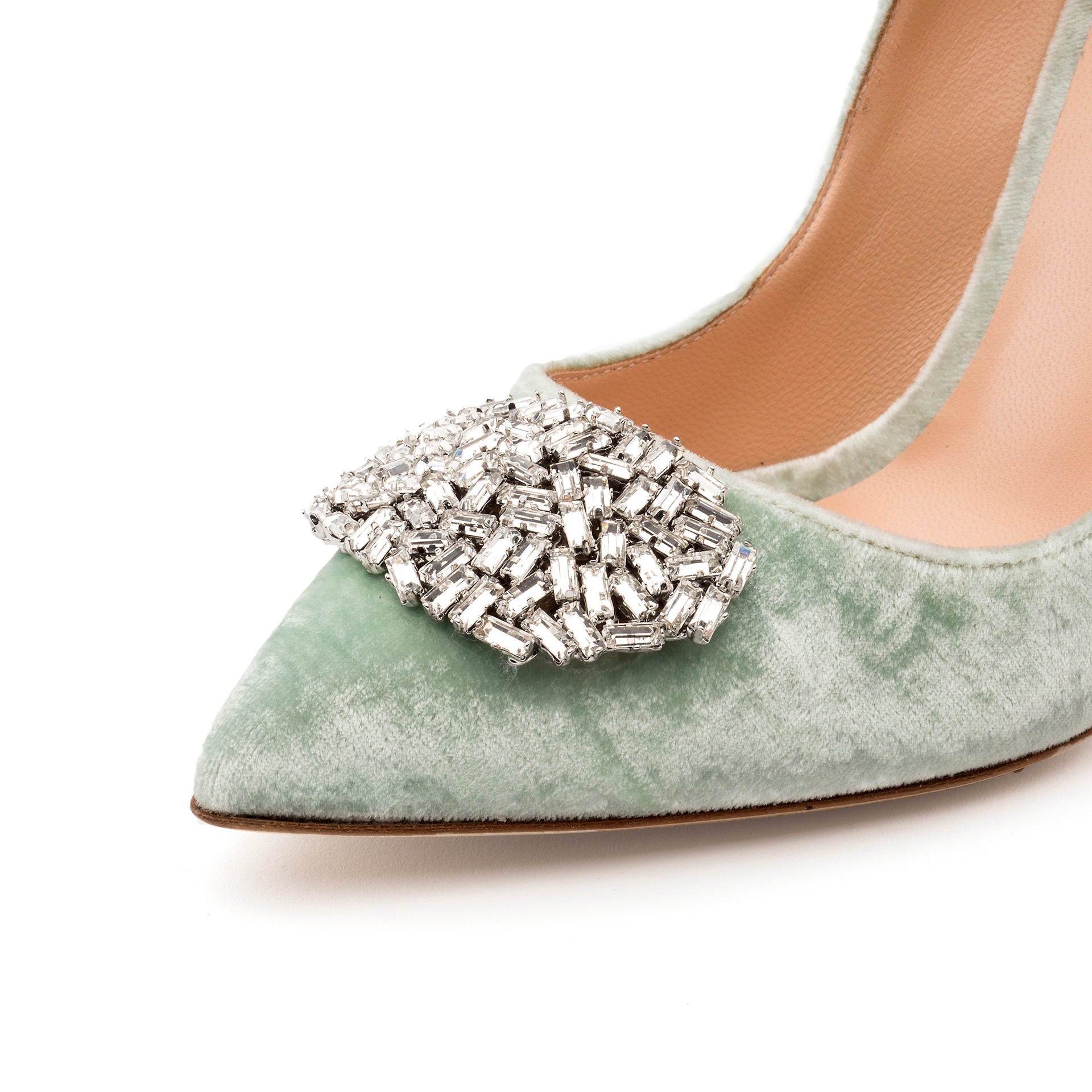 Rupert Sanderson New Malory Crystal in Mint Velvet Blue Green