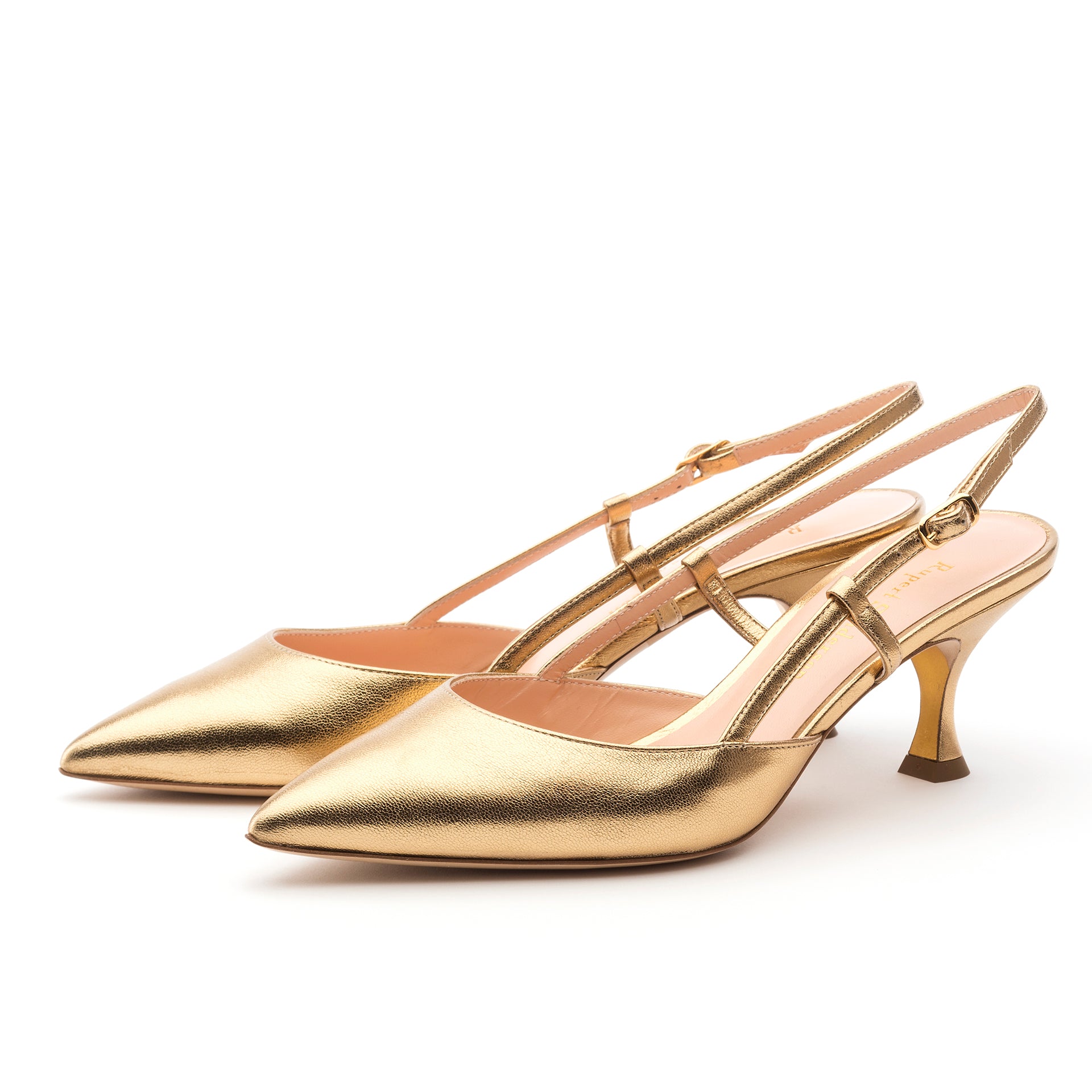 Rupert Sanderson Jocelyn in Gold Metallics