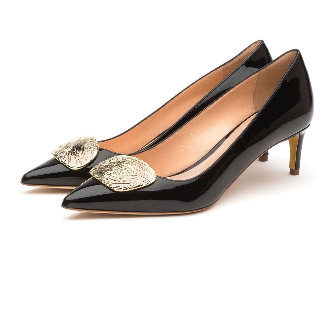 New Nora Black Patent Ripple