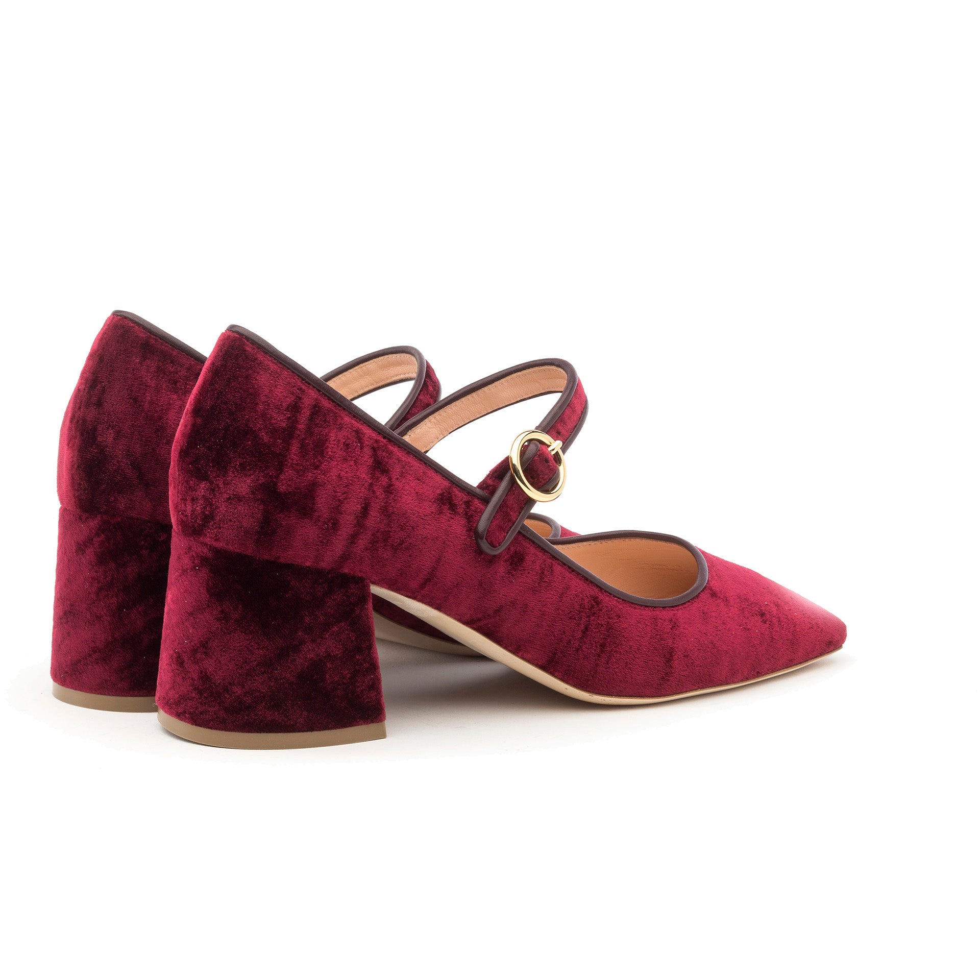 Rupert Sanderson Carmen in Bordeaux Velvet Red