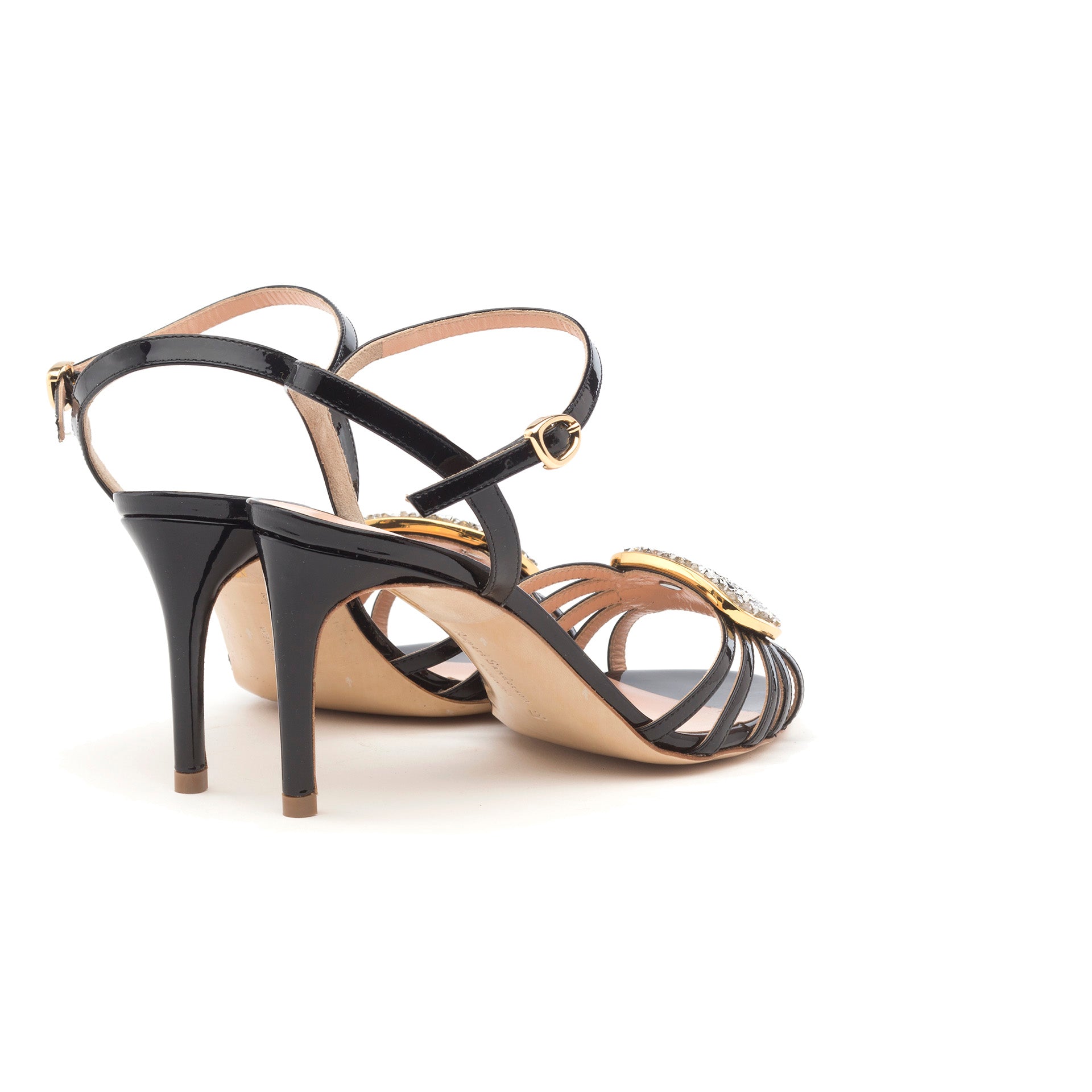 Rupert Sanderson | Nakota Crystal in Black Patent | Black