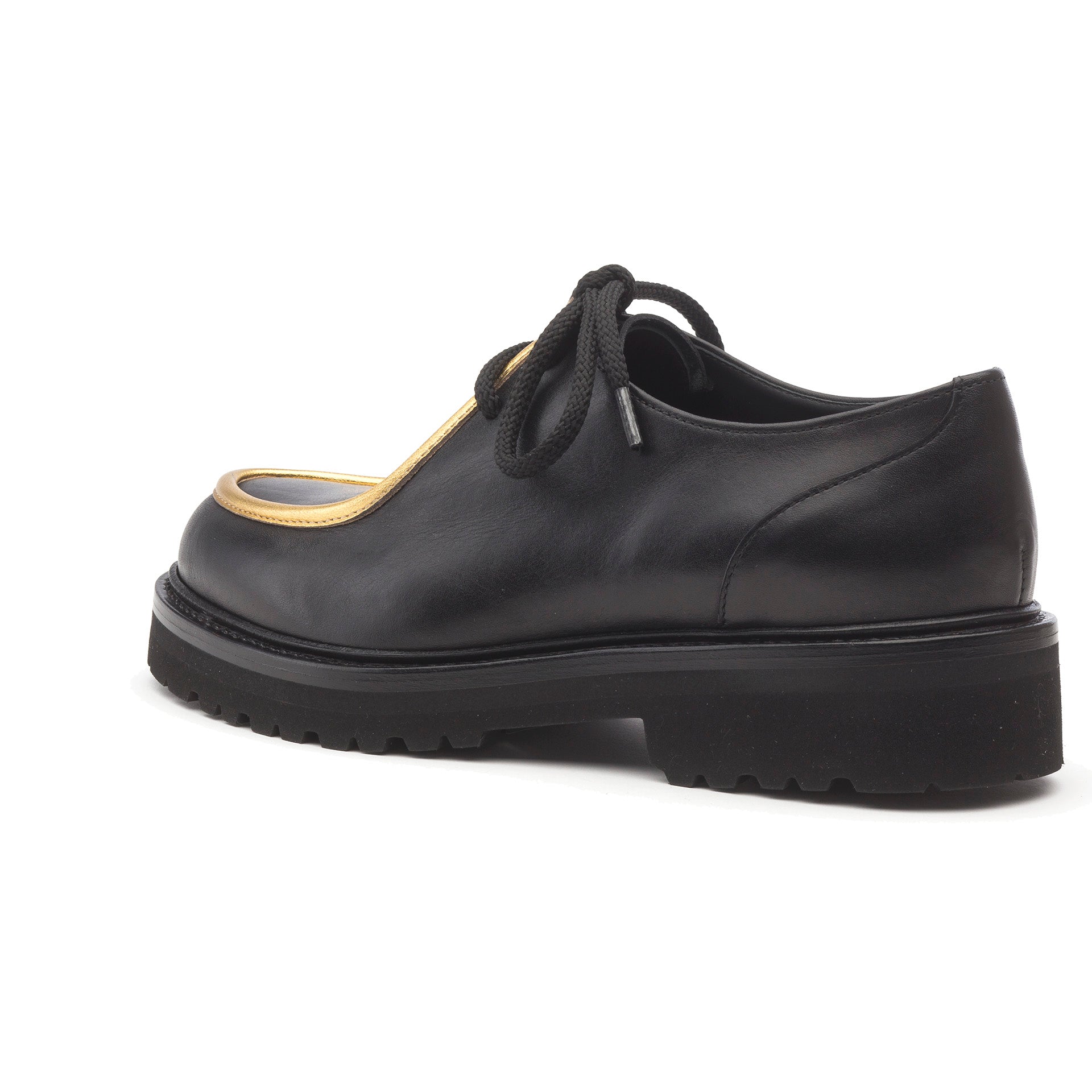 Rupert Sanderson | Kingston in Black Gold Calf | Black