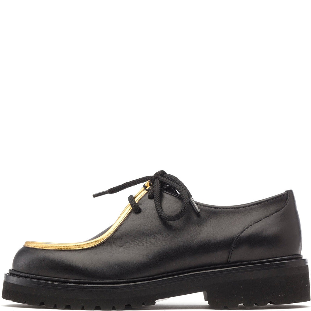 Rupert Sanderson | Kingston in Black Gold Calf | Black
