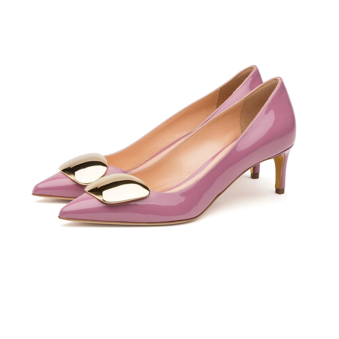 Nora Mauve Patent Gold