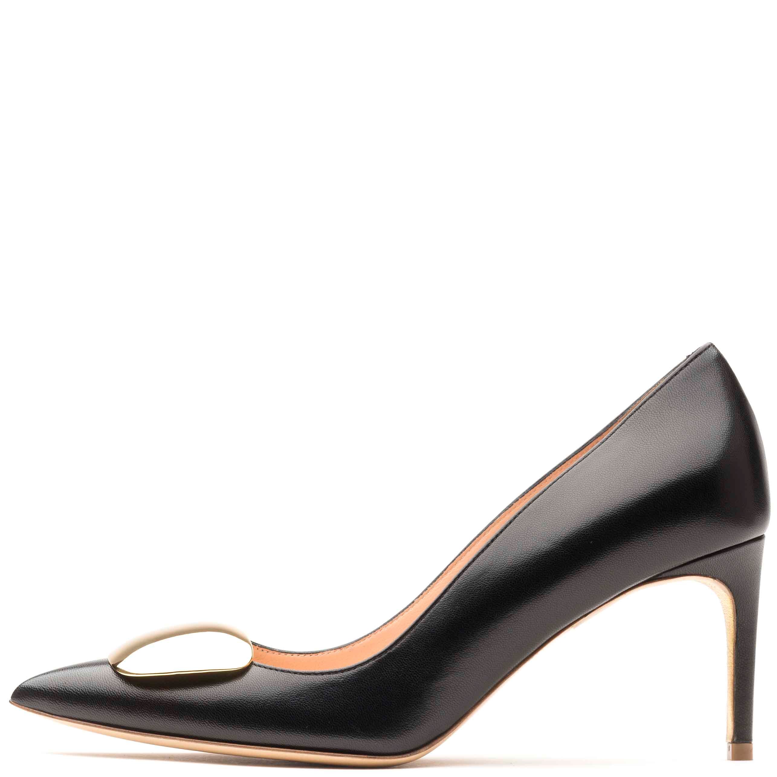 Rupert Sanderson Nada in Gold Pebble Black Nappa Black