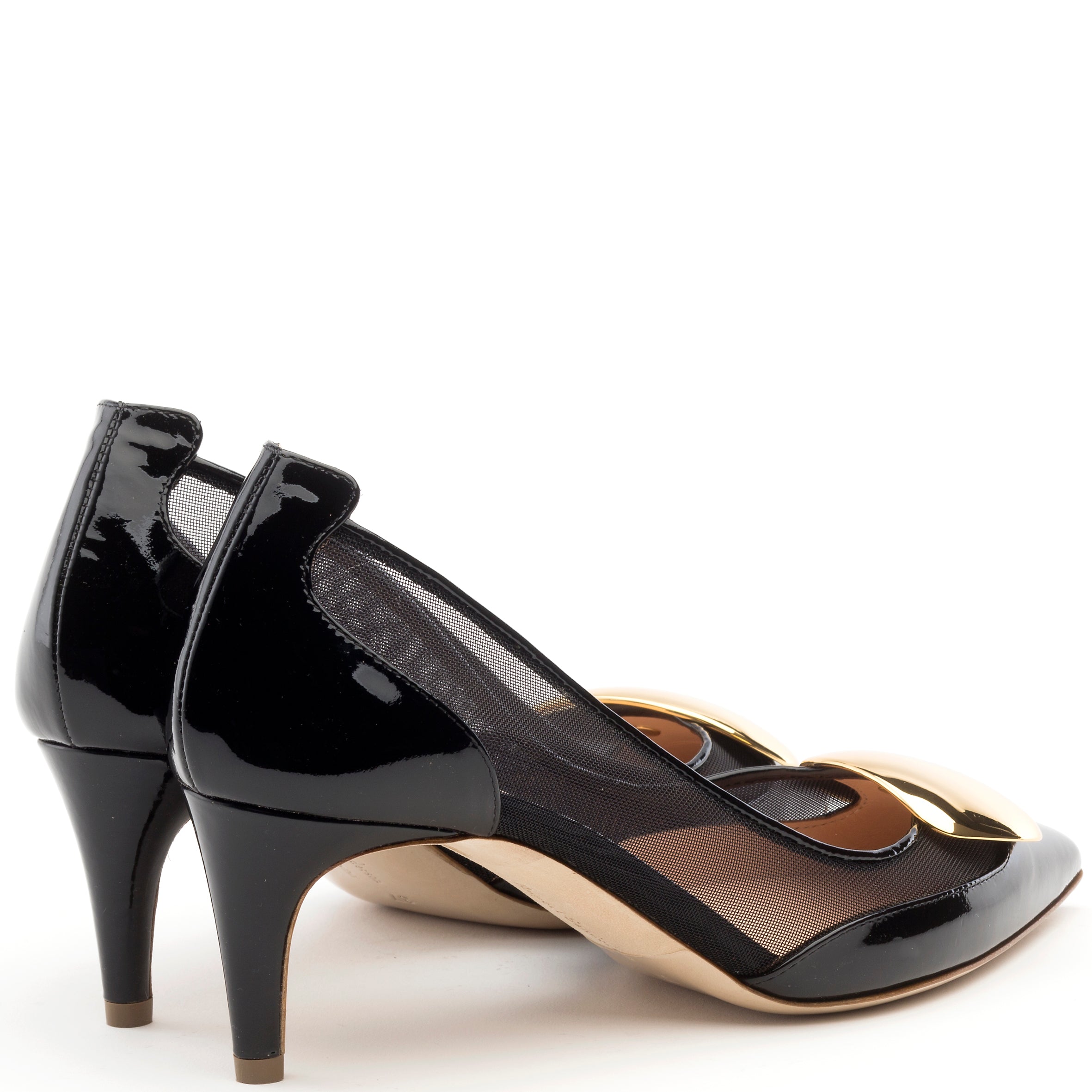 Rupert Sanderson Marora Cromato in Black Patent Black