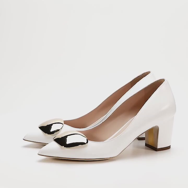 Rupert Sanderson Clava Cromato in White Calf White